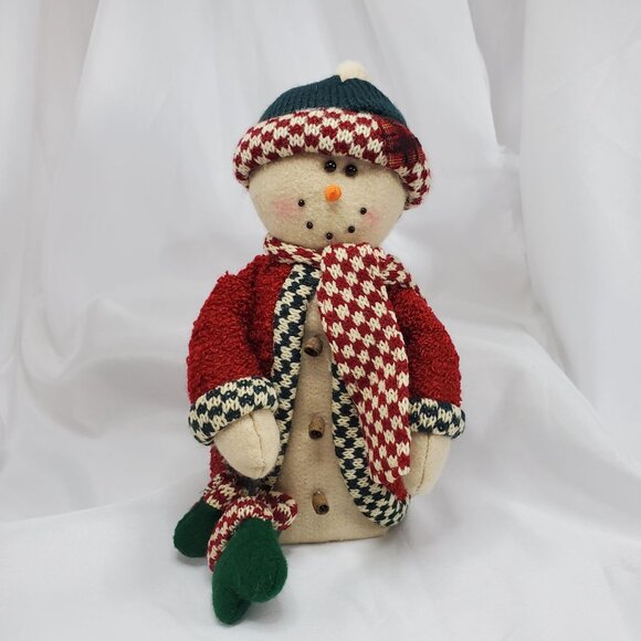 Snowman Family Plush Decor Set With Baby & Child weighted bottoms - Picture 3 of 16